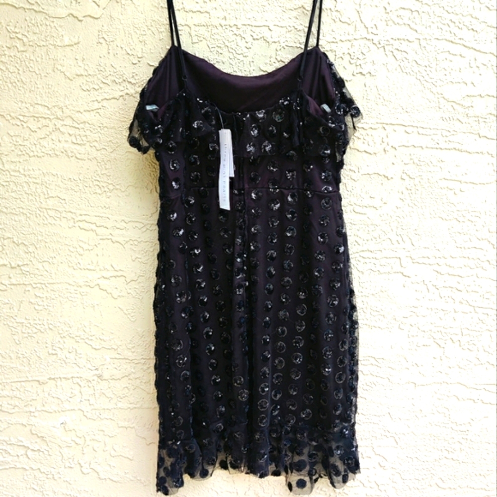 Black mesh and sequin ruffled dress - Picture 13 of 16